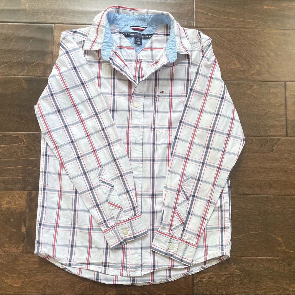 Tommy Hilfiger cotton button shirt Boy size S 8/10
